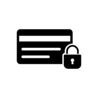 credit card with padlock icon vector