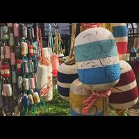 Colourful Lobster Buoys photo