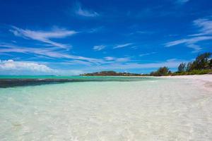 Perfect white beach in the Caribbean island photo