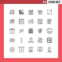 25 Thematic Vector Lines and Editable Symbols of case design information crop physics Editable Vector Design Elements