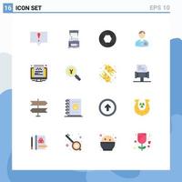 Universal Icon Symbols Group of 16 Modern Flat Colors of taxi hotel aperture doorman bellboy Editable Pack of Creative Vector Design Elements