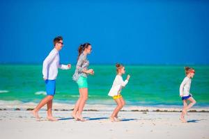 Young family on vacation having fun photo