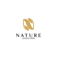 Initial N nature logo design vector