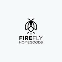 Awesome outline firefly logo design vector