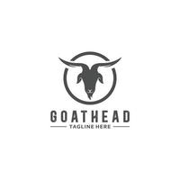 vector de diseño de logotipo de cabeza de cabra