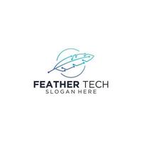 Feather technology logo vector