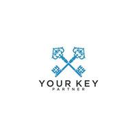 Your key partner logo and business card design vector