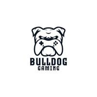 Bulldog with game controller logo design vector