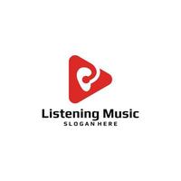 Listening music logo vector