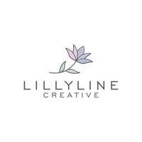 Lilly line art logo design illustration vector