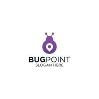 Bug point logo design template vector