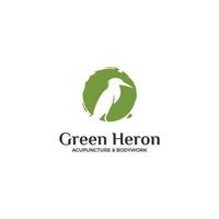 Green heron logo design vector