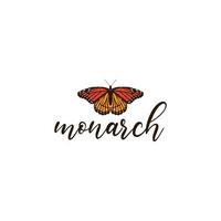 hermoso logotipo de mariposa o monarca vector