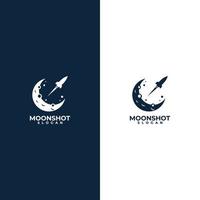 MOON AND ROCKET vector