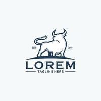 Bull  logo design vector