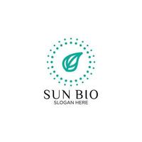 Sun bio logo vector