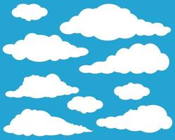 nubes de cielo azul vectorial. fondo con cielo. ilustrador de vector de nubes de cielo editable