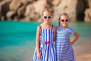 Girls on the beach in european vacation photo