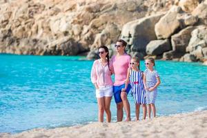 Young beautiful family on vacation in Europe photo