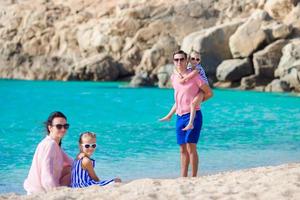 Happy family on vacation in Europe photo