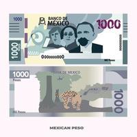 Vector Illustration of 1000 Mexican peso note. scalable and editable eps