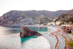 Beautiful european seashore in Monterosso in Italy. Vacation in Europe photo