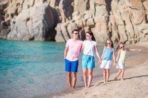 Young beautiful family on vacation in Europe photo