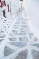 Traditional greek village. Streets and white houses photo