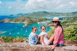 View of English Harbor from Shirley Heights, Antigua, paradise bay at tropical island in the Caribbean Sea photo