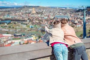Old city, new Summer Rike park, river Kura, the European Square and the Bridge of Peace photo