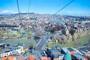 Old city, new Summer Rike park, river Kura, the European Square and the Bridge of Peace photo