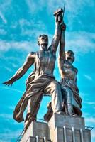 Worker and kolkhoz woman statue in Moscow, Russia, 2022 photo