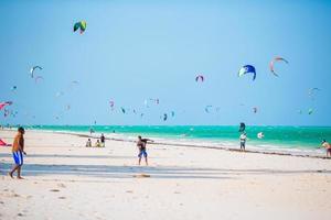 Beach sunbed on exotic tropical resort on caribs photo