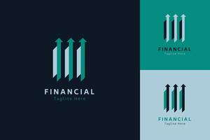 conjunto de plantilla de diseño de vector de logotipo de contabilidad financiera con estilo de color diferente