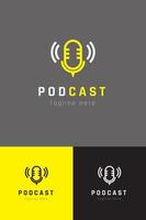 Set of podcast microphone logo vector design template with different color style