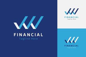 conjunto de plantilla de diseño de vector de logotipo de contabilidad financiera con estilo de color diferente