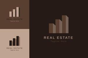 conjunto de plantilla de diseño de vector de logotipo de propiedad inmobiliaria con estilo de color diferente