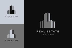 conjunto de plantilla de diseño de vector de logotipo de propiedad inmobiliaria con estilo de color diferente