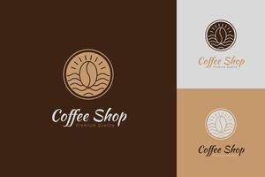 Set of coffee shop logo vector design templates with different color styles