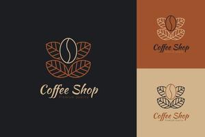 conjunto de plantillas de diseño vectorial del logotipo de la cafetería con diferentes estilos de color vector