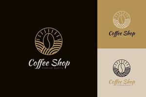 Set of coffee shop logo vector design templates with different color styles