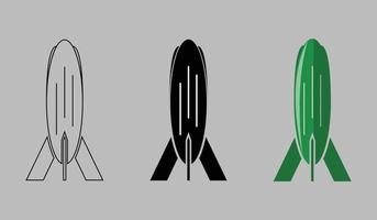 icono de misil. vector de concepto de logotipo de misil sobre fondo gris recogido de la guerra. ilustración vectorial adecuada para uso web, aplicaciones, medios impresos, etc.
