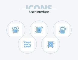 User Interface Blue Icon Pack 5 Icon Design. battery. phone. star. directory. secure vector