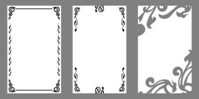 conjunto, marco, ornamento, cubierta, vendimia vector