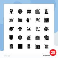 25 Creative Icons Modern Signs and Symbols of cart tower gps observatory office Editable Vector Design Elements