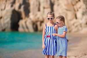 Girls on the beach in european vacation photo