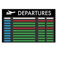 tabla de horarios de salida para el vuelo en un diseño mínimo aislado vector