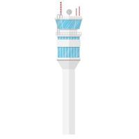 torre de controlador de tráfico aéreo aislada en diseño minimalista vector