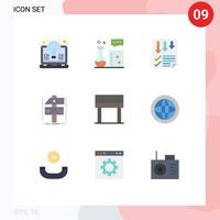 Pack of 9 creative Flat Colors of develop build lab equipment report page Editable Vector Design Elements