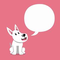 Cartoon character dog with speech bubble vector